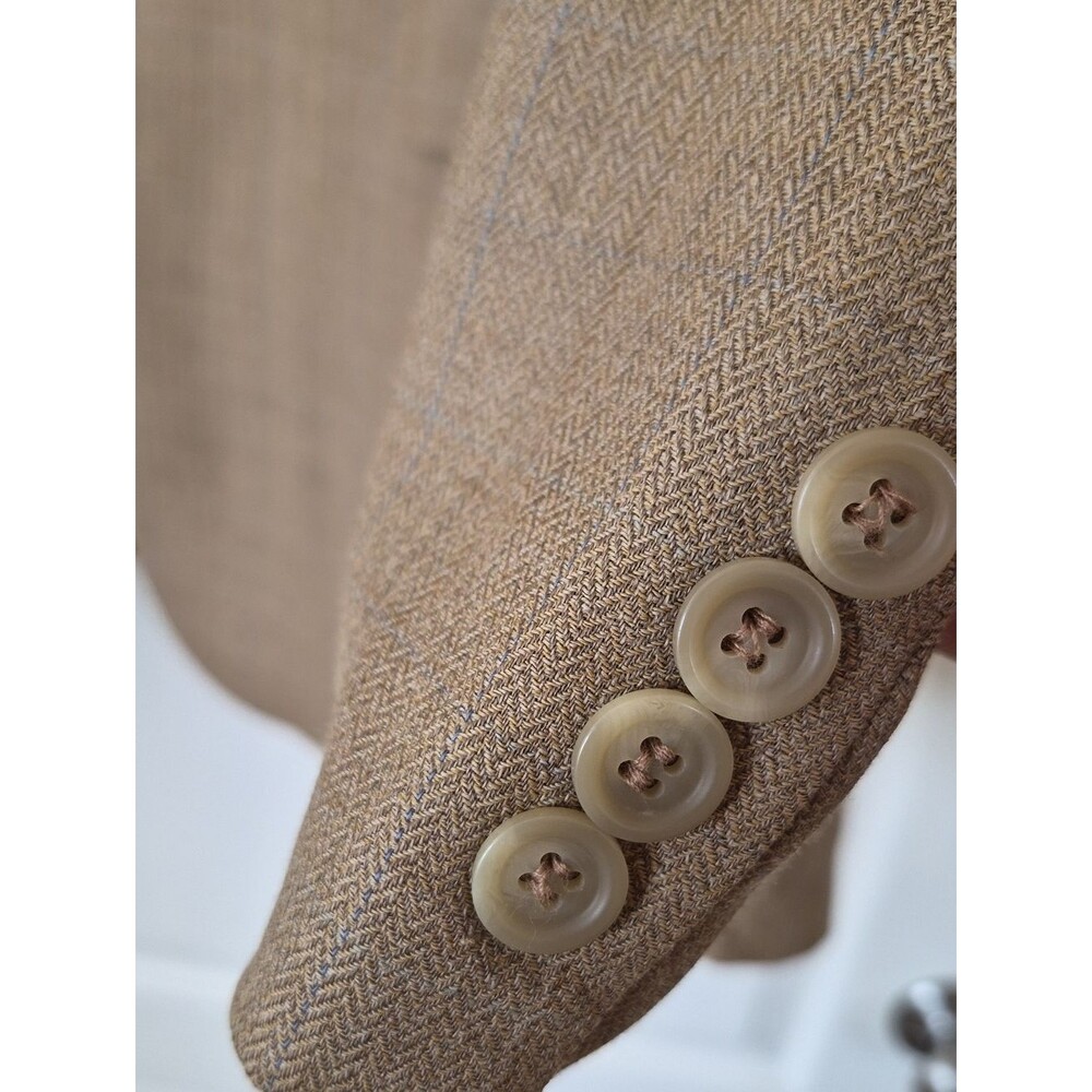 Chaps 100% Wool Three Button Smooth Blazer W/herringbone Pattern Sz 48R - Picture 12 of 17
